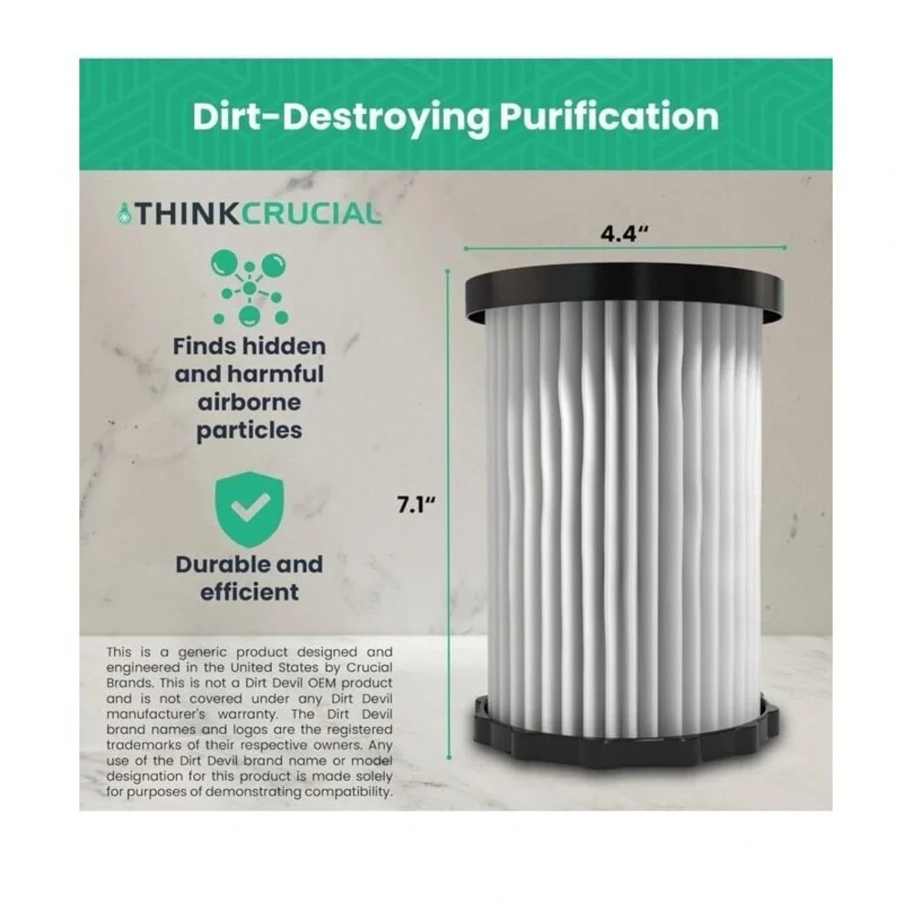 New Crucial Vacuum Replacement Vacuum Filters Compatible With Dirt Devil Part #
